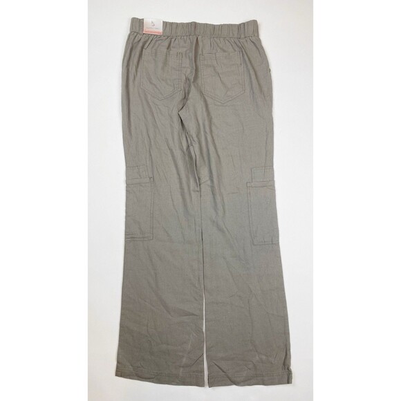 HAPPILY GREY Taupe Linen Blend Comfort Waist Utility Pant Trousers - Size M NWT - Picture 5 of 7